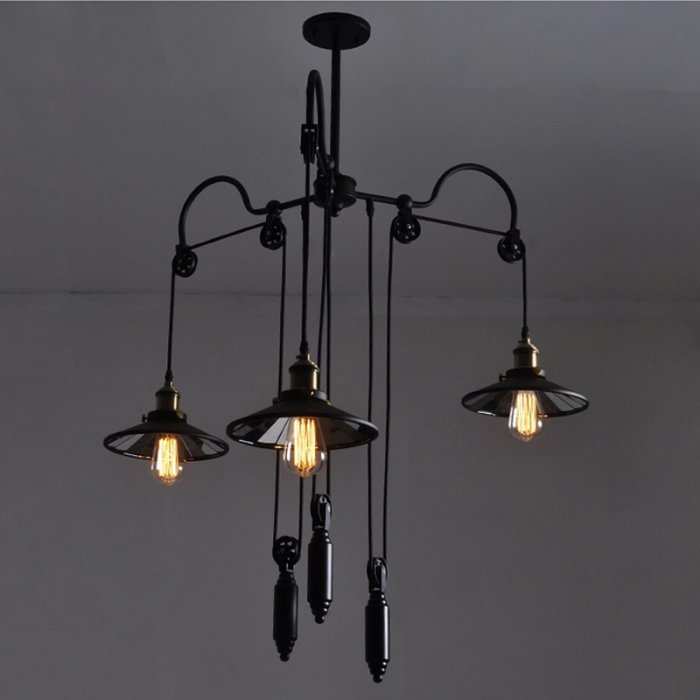 Люстра Loft Cone Pendant Reflector Balance 3 Черный Люстра Loft Cone Pendant Reflector Balance 3 Черный в Грозном | Loft Concept