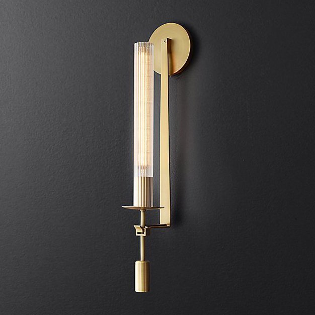 Бра RH FONTANELLE SINGLE WALL LAMP Латунь Прозрачное Стекло Бра RH FONTANELLE SINGLE WALL LAMP Латунь Прозрачное Стекло в Грозном | Loft Concept