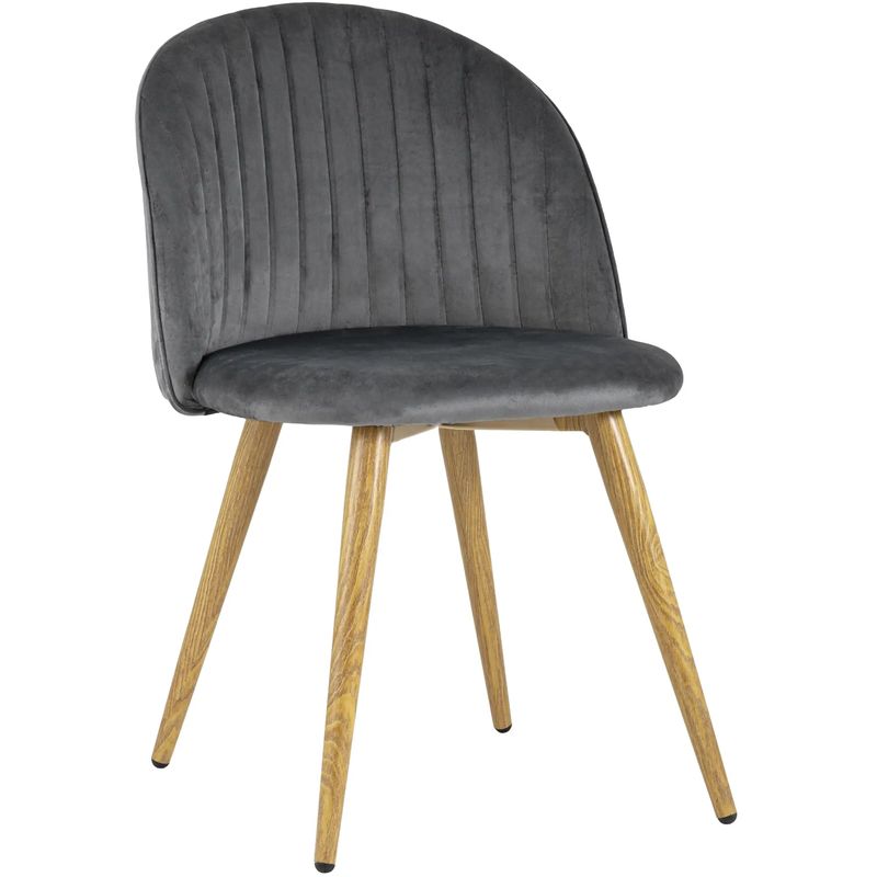 Стул Miruna Chair Серый Велюр Серый Древесина Стул Miruna Chair Серый Велюр Серый Древесина в Грозном | Loft Concept