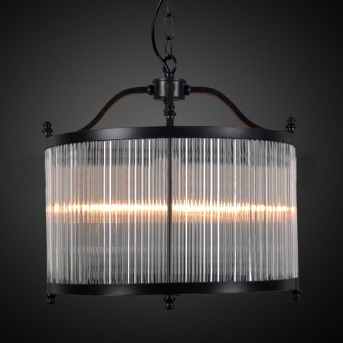 Люстра Glass Fringe Chandelier Round Черный Люстра Glass Fringe Chandelier Round Черный в Грозном | Loft Concept