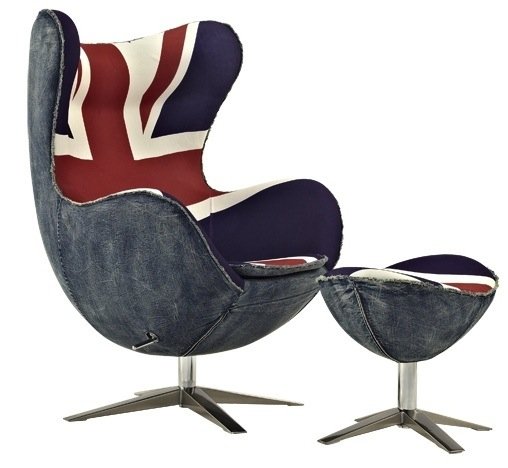 Кресло яйцо Egg Union Jack Denim Кресло яйцо Egg Union Jack Denim в Грозном | Loft Concept