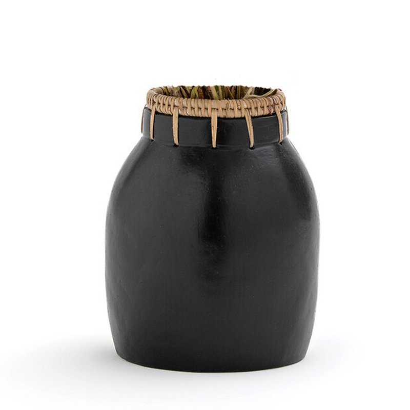 Ваза Ceramic Vase & Rattan D17 Черный в Грозном | Loft Concept 