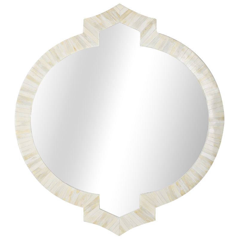 Зеркало Bone Inlay Round Mirror white Зеркало Bone Inlay Round Mirror white в Грозном | Loft Concept