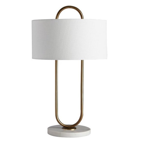 Настольная лампа Marston Table Lamp Глянцевое золото Белый Настольная лампа Marston Table Lamp Глянцевое золото Белый в Грозном | Loft Concept