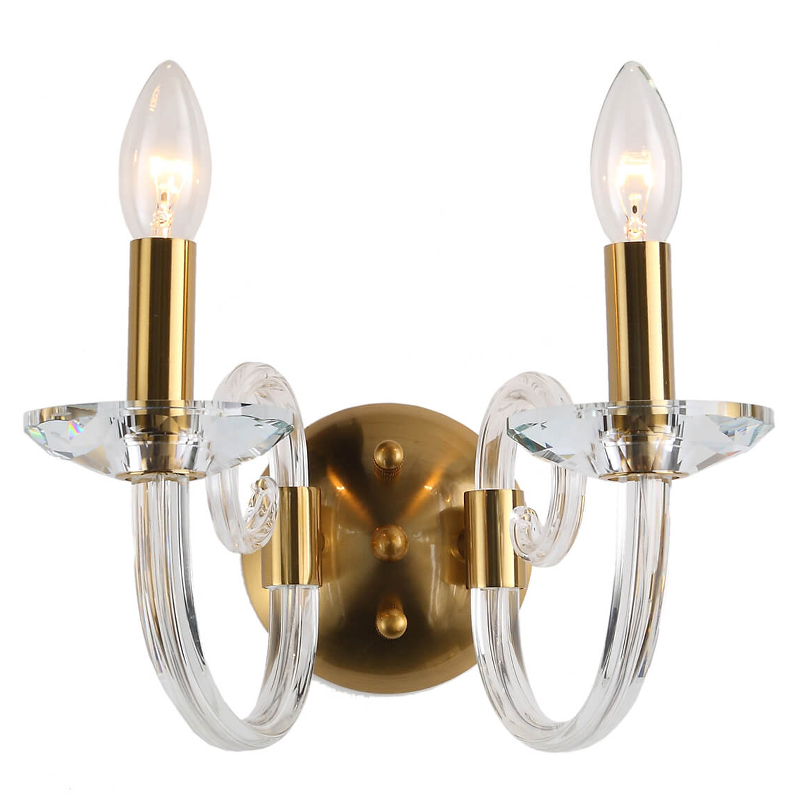 Бра Twisted Glass Candles Wall Lamp Золотой Прозрачное Стекло Бра Twisted Glass Candles Wall Lamp Золотой Прозрачное Стекло в Грозном | Loft Concept