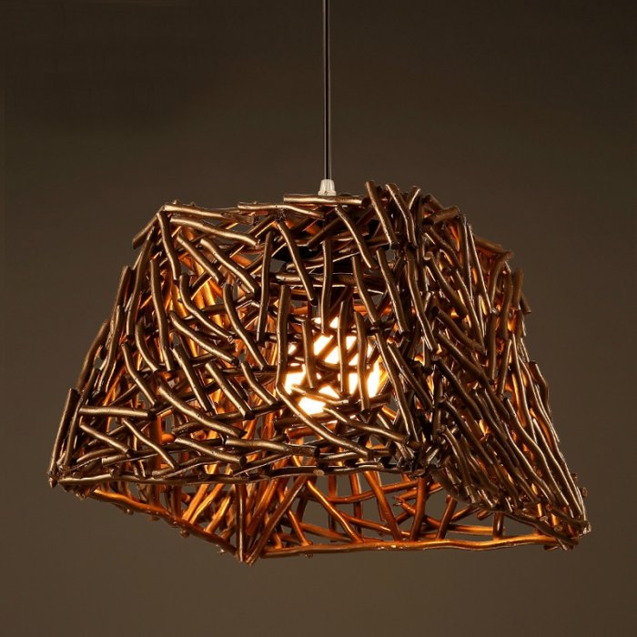 Подвесной светильник Old Wicker Pendant Cub Коричневый Подвесной светильник Old Wicker Pendant Cub Коричневый в Грозном | Loft Concept