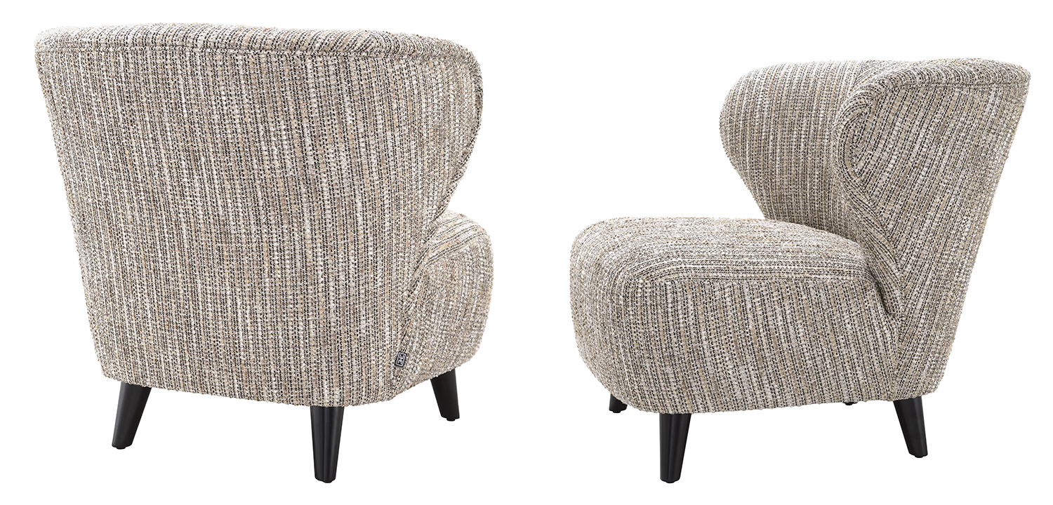 Кресло Eichholtz Chair Hydra Бежево-серый Черный - фото №1