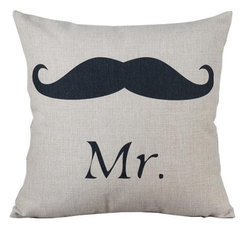 Подушка Mr. mustache Черно-белый Подушка Mr. mustache Черно-белый в Грозном | Loft Concept