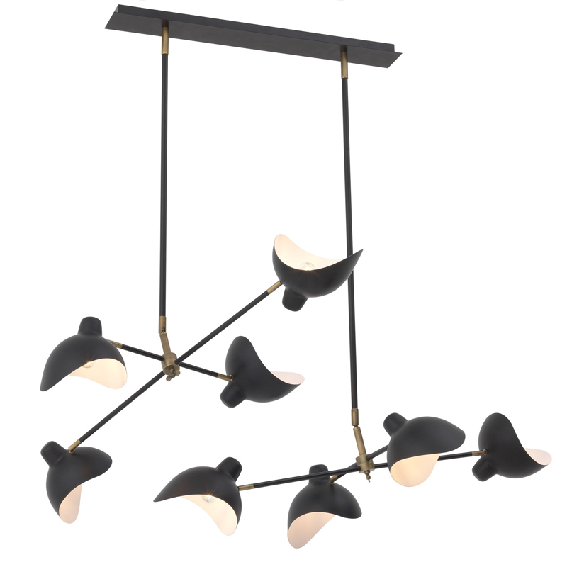 Люстра Eichholtz Chandelier Ophelia Черный Латунь Античная полированная Люстра Eichholtz Chandelier Ophelia Черный Латунь Античная полированная в Грозном | Loft Concept