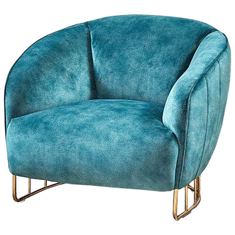 Кресло Luciano Chair Голубой Глянцевое золото Кресло Luciano Chair Голубой Глянцевое золото в Грозном | Loft Concept