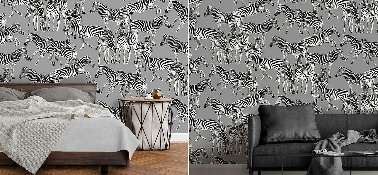 Обои ручная роспись Zebras Mid Grey - фото №1