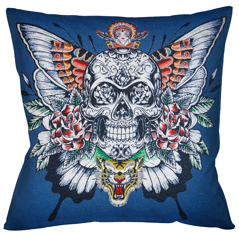 Декоративная подушка Ghost Rider Blue Мульти Декоративная подушка Ghost Rider Blue Мульти в Грозном | Loft Concept