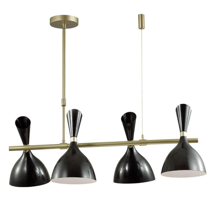 Люстра Duke Chandelier line 4 black Черный матовое золото Люстра Duke Chandelier line 4 black Черный матовое золото в Грозном | Loft Concept