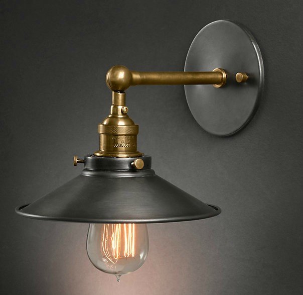 Бра Cone 20th c.Factory filament Черный Бра Cone 20th c.Factory filament Черный в Грозном | Loft Concept