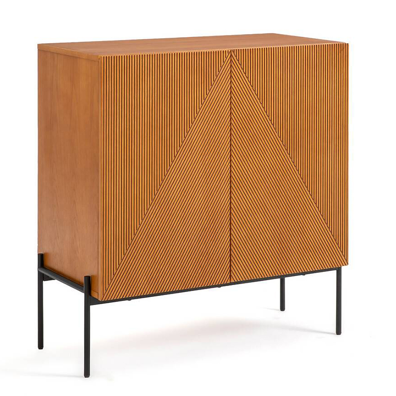 Комод-бар с геометрическим рисунком на дверцах Anders Chest of drawers Темный дуб в Грозном | Loft Concept 