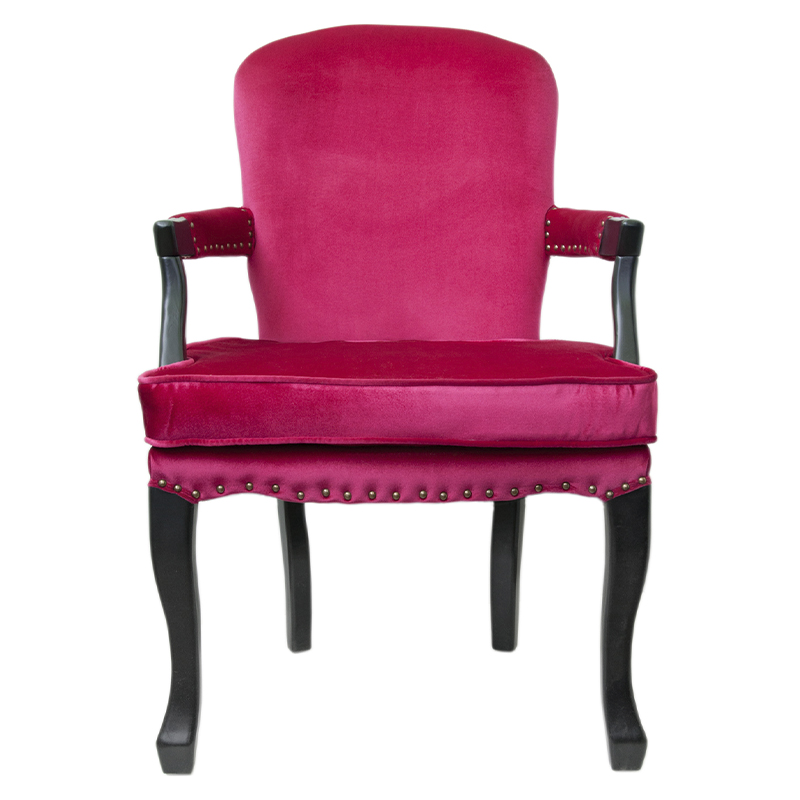 Кресло Aubrey Classical Armchair rose velour Малиновый (Crimson) Черный Кресло Aubrey Classical Armchair rose velour Малиновый (Crimson) Черный в Грозном | Loft Concept