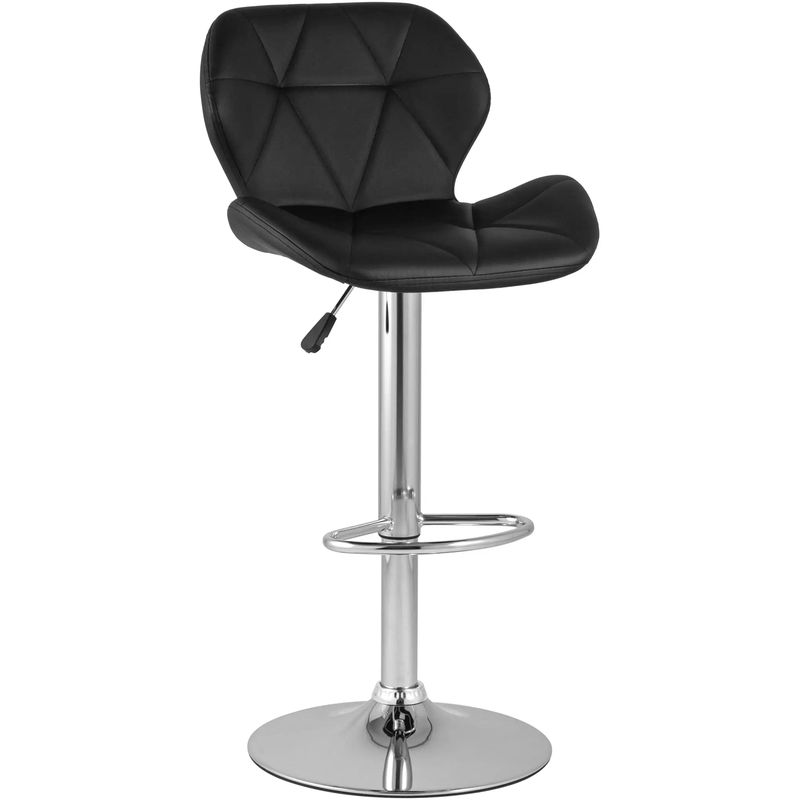 Барный Стул Jeroen Chair Черная Экокожа Черный Серебряный Барный Стул Jeroen Chair Черная Экокожа Черный Серебряный в Грозном | Loft Concept