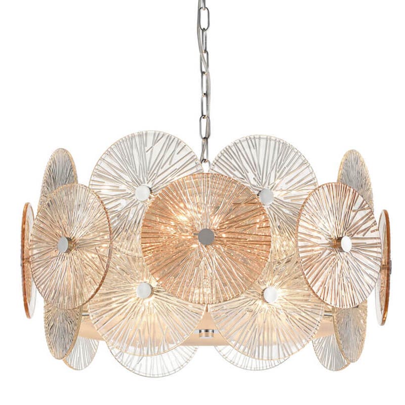 Люстра Decorative Glass discs Chandelier chrome Хром Прозрачный Люстра Decorative Glass discs Chandelier chrome Хром Прозрачный в Грозном | Loft Concept