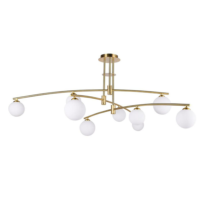 Люстра Glendon Chandelier 9 Balls Бронза Белый Люстра Glendon Chandelier 9 Balls Бронза Белый в Грозном | Loft Concept