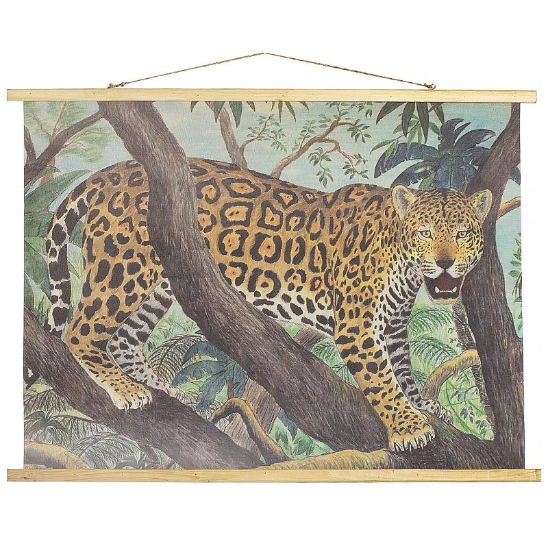 Подвесная картина Leopard Poster Мульти Зеленый Коричневый Подвесная картина Leopard Poster Мульти Зеленый Коричневый в Грозном | Loft Concept