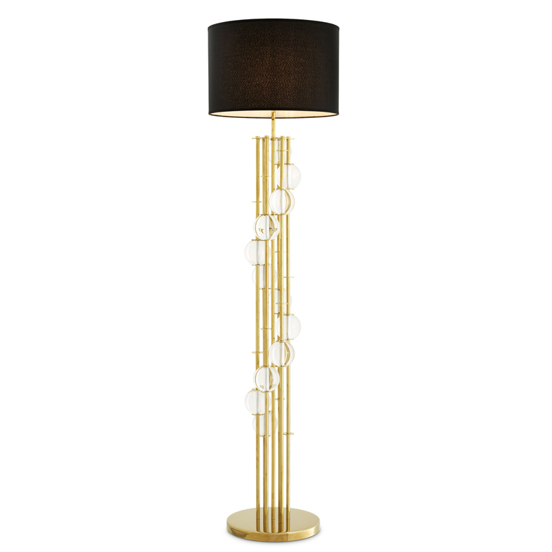 Торшер Eichholtz Floor Lamp Lorenzo Gold & black Глянцевое золото Черный Прозрачный Торшер Eichholtz Floor Lamp Lorenzo Gold & black Глянцевое золото Черный Прозрачный в Грозном | Loft Concept