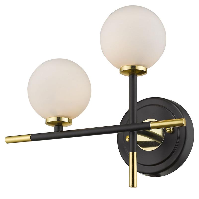 Бра Galant Sconce gold left Золотой Черный Белое матовое стекло Бра Galant Sconce gold left Золотой Черный Белое матовое стекло в Грозном | Loft Concept