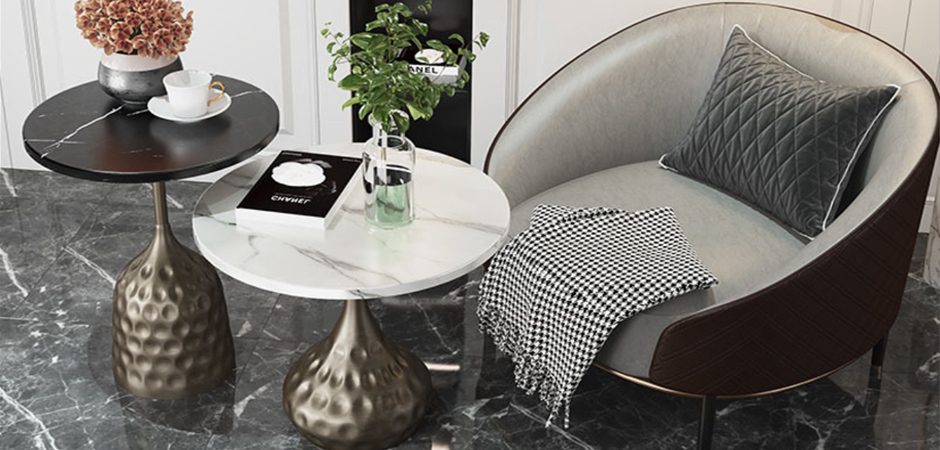 Приставной стол Cluster Surface Bronze Black Stone Side Table Приставной стол Cluster Surface Bronze Black Stone Side Table - Loft-Concept в Грозном
