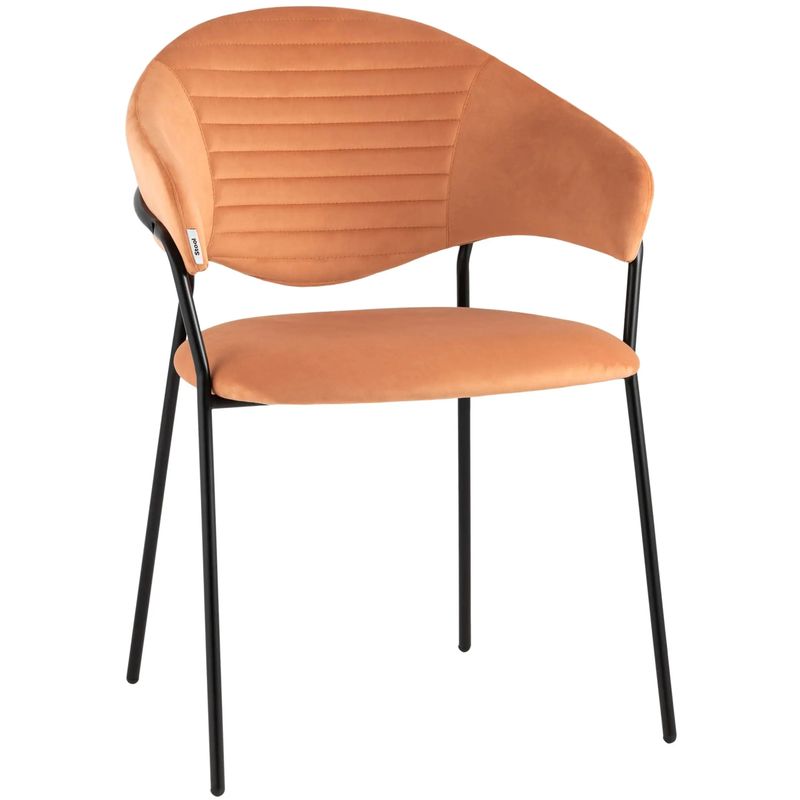 Стул Alexis Chair Оранжевый Велюр Оранжевый Черный Стул Alexis Chair Оранжевый Велюр Оранжевый Черный в Грозном | Loft Concept