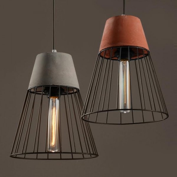 Подвесной светильник Cement Droplight Pendant Light cone Серый Красный Черный Подвесной светильник Cement Droplight Pendant Light cone Серый Красный Черный в Грозном | Loft Concept