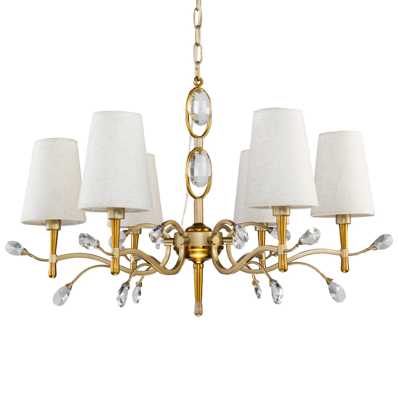 Люстра Desiree Chandelier 77 Латунь матовое золото Белый Прозрачный Люстра Desiree Chandelier 77 Латунь матовое золото Белый Прозрачный в Грозном | Loft Concept