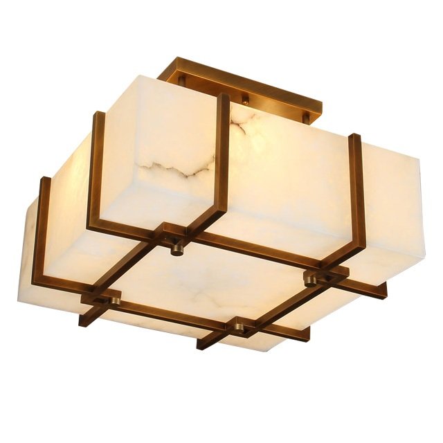Потолочный светильник Marble light top Белый Латунь Потолочный светильник Marble light top Белый Латунь в Грозном | Loft Concept