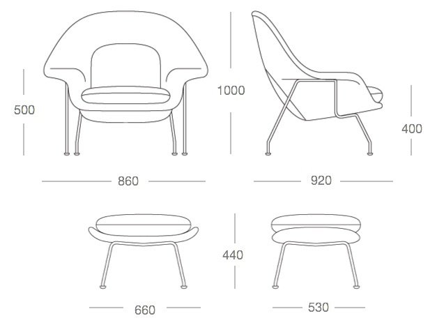 Кресло Womb Chair and Ottoman Кресло Womb Chair and Ottoman в Грозном