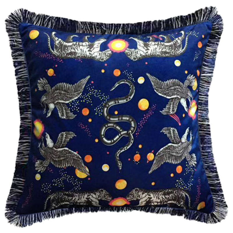 Декоративная подушка Cтиль Gucci Night Синий Декоративная подушка Cтиль Gucci Night Синий в Грозном | Loft Concept