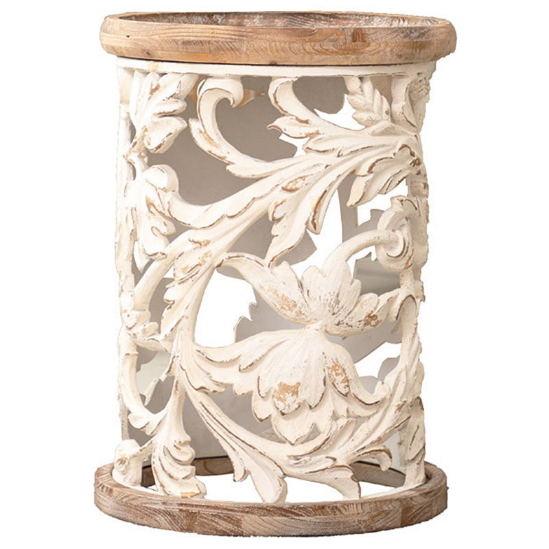 Приставной стол Fleurette Provence Side Table 42 Древесина Белый Золотой Приставной стол Fleurette Provence Side Table 42 Древесина Белый Золотой в Грозном | Loft Concept