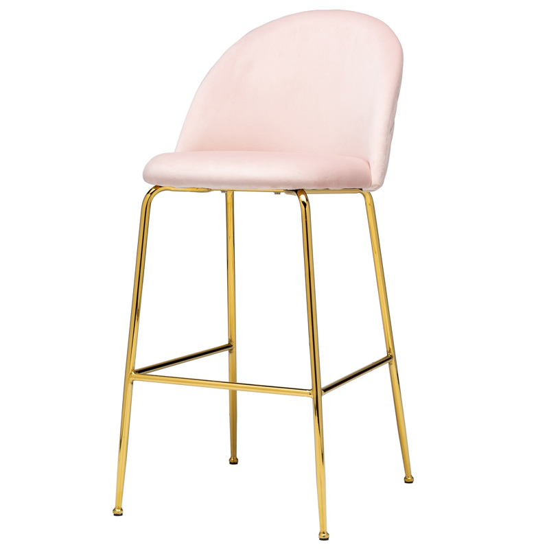 Барный стул Vendramin Bar Stool pink Розовый пастельный Глянцевое золото Барный стул Vendramin Bar Stool pink Розовый пастельный Глянцевое золото в Грозном | Loft Concept