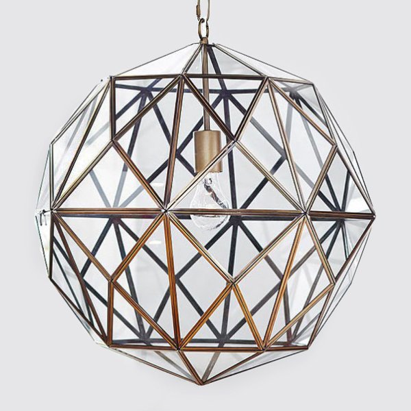 Люстра Glass & Metal Cage Pendant Люстра Glass & Metal Cage Pendant в Грозном | Loft Concept