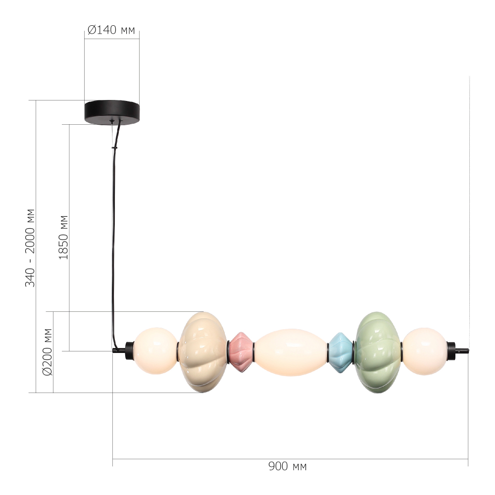 Подвесной светильник линейный с керамическими элементами 24W LED Fragrant Light в Грозном