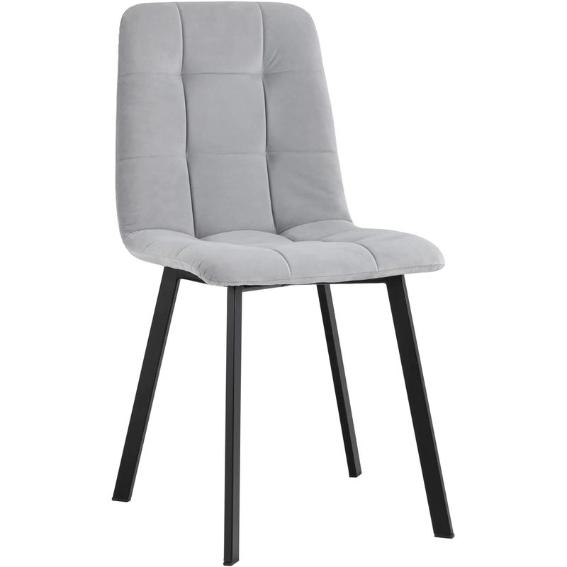 Стул NANCY S Chair Светло-Серый велюр Светло-серый Черный Стул NANCY S Chair Светло-Серый велюр Светло-серый Черный в Грозном | Loft Concept
