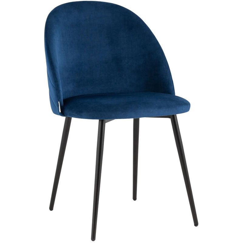 Стул Синий Велюр Miruna Leaf Chair Синий Черный Стул Синий Велюр Miruna Leaf Chair Синий Черный в Грозном | Loft Concept