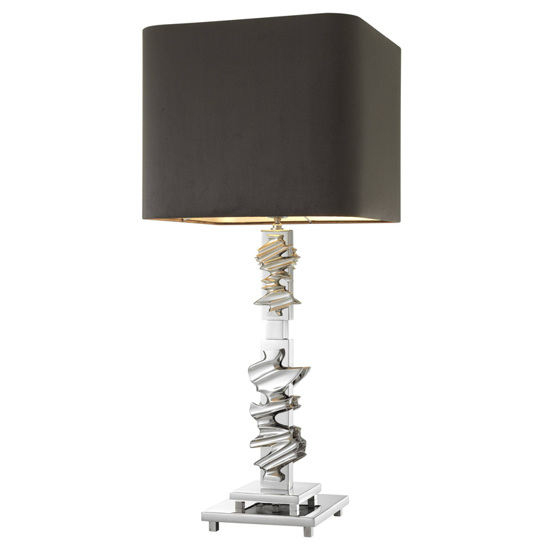 Настольная лампа Eichholtz Table Lamp Abruzzo Nickel Никель Серый Настольная лампа Eichholtz Table Lamp Abruzzo Nickel Никель Серый в Грозном | Loft Concept