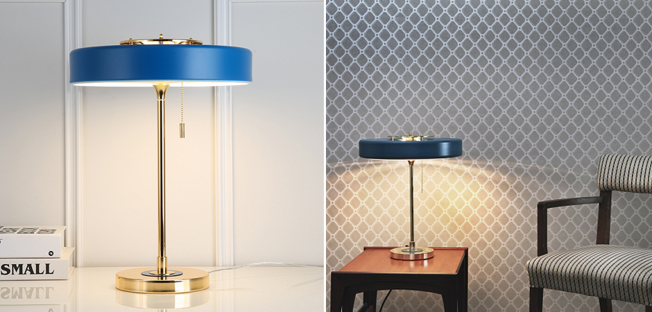 Настольная Bert Frank Revolve Table Lamp Blue Настольная Bert Frank Revolve Table Lamp Blue - Loft-Concept в Грозном