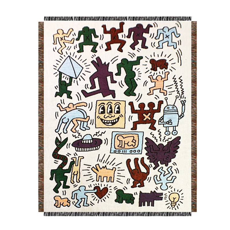 Покрывало граффити Кит Харинг Keith Haring Bed Сover Мульти Покрывало граффити Кит Харинг Keith Haring Bed Сover Мульти в Грозном | Loft Concept