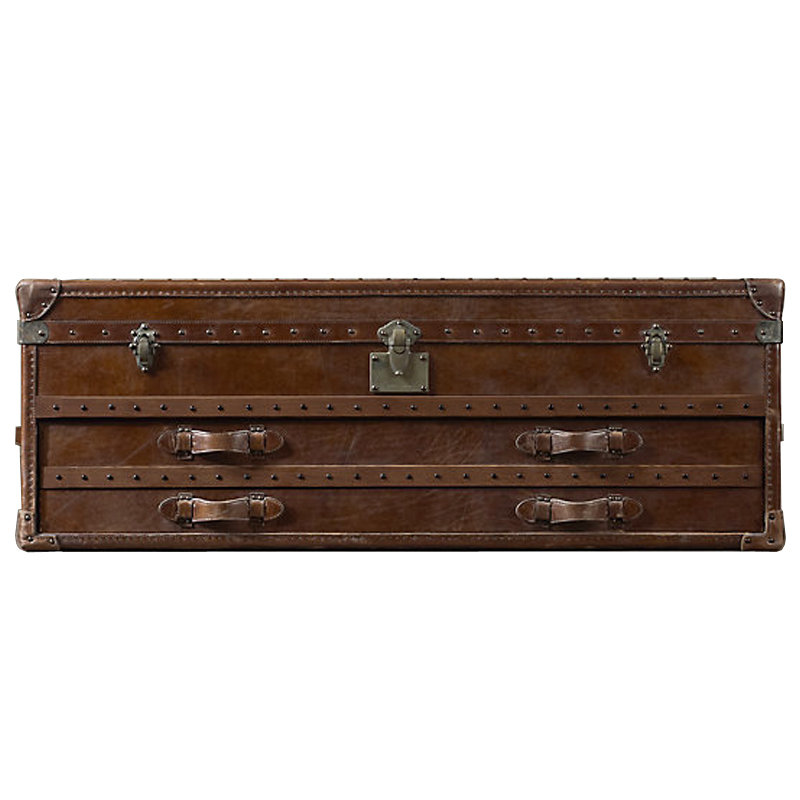 Restoration Hardware Mayfair Steamer Trunk Low Chest Коричневый винтаж Restoration Hardware Mayfair Steamer Trunk Low Chest Коричневый винтаж в Грозном | Loft Concept