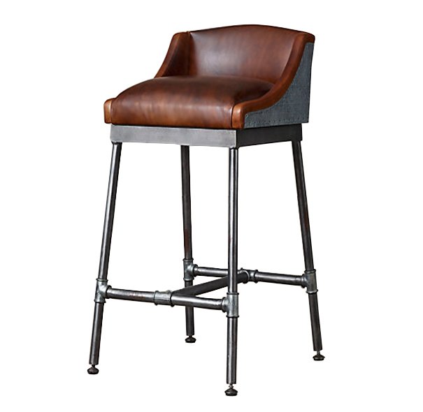 Барный стул Iron Scaffold Bar stool brown Коричневый Серый Барный стул Iron Scaffold Bar stool brown Коричневый Серый в Грозном | Loft Concept