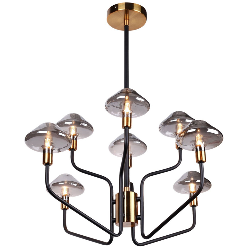 Люстра Gray Glass Mushrooms Черный Серый Люстра Gray Glass Mushrooms Черный Серый в Грозном | Loft Concept