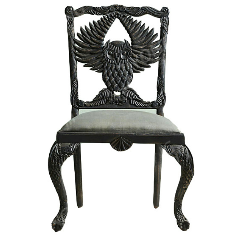 Стул Handcarved Menagerie Owl Dining Chair Черный Черный Стул Handcarved Menagerie Owl Dining Chair Черный Черный в Грозном | Loft Concept