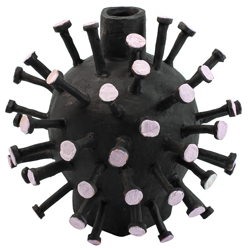 Ваза Khiry Round Spikes Vase Черный Розовый Ваза Khiry Round Spikes Vase Черный Розовый в Грозном | Loft Concept