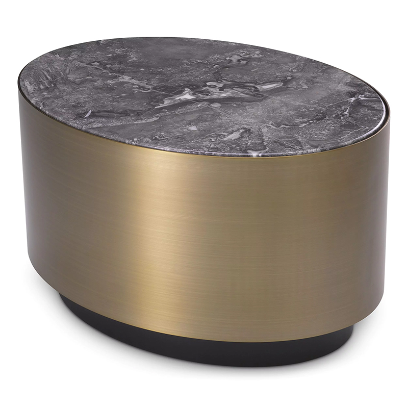 Приставной стол Eichholtz Side Table Porter Oval Латунь Серый Приставной стол Eichholtz Side Table Porter Oval Латунь Серый в Грозном | Loft Concept