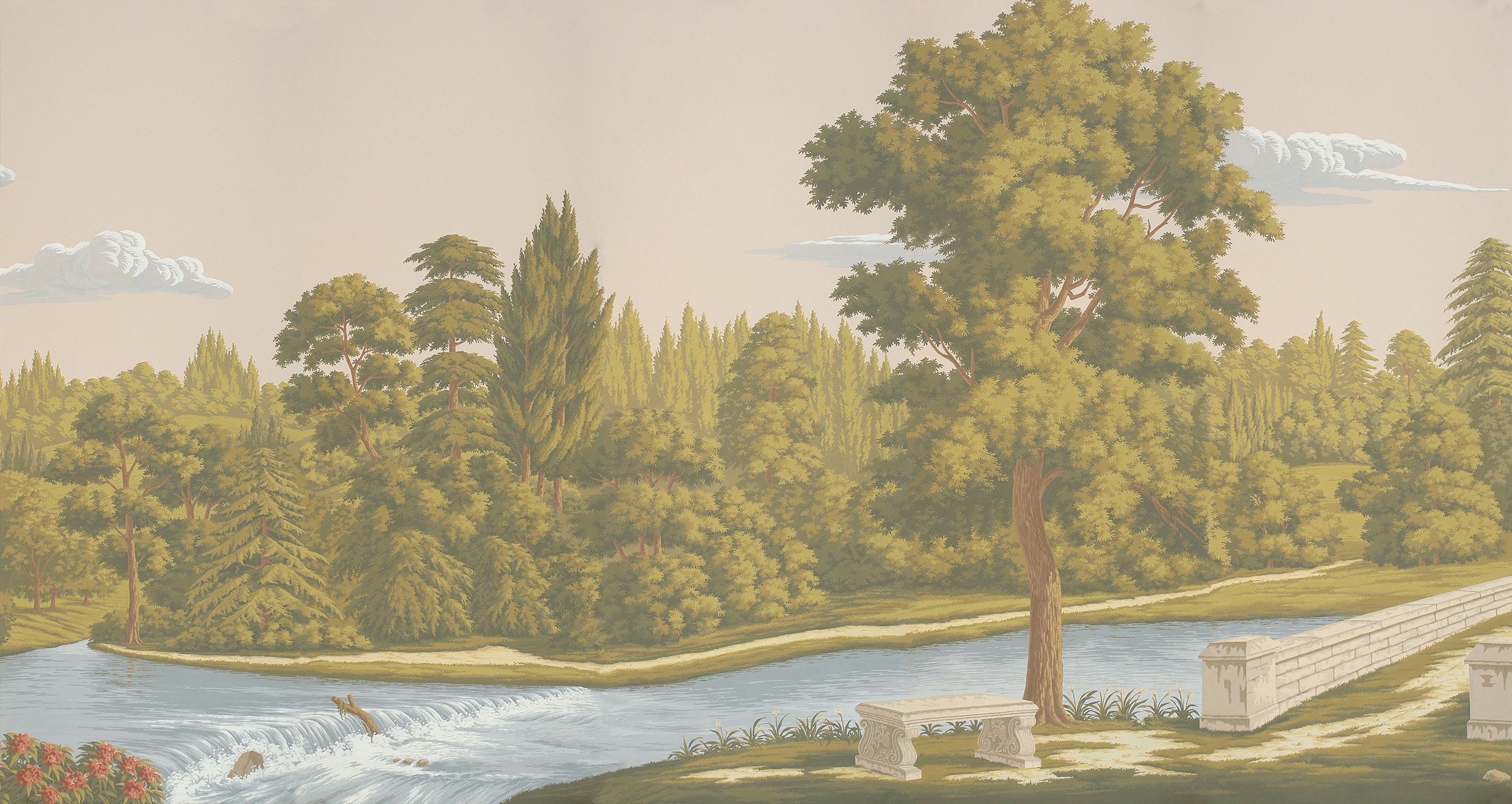 Обои ручная роспись English Landscape Special Colourway on scenic paper 2 Обои ручная роспись English Landscape Special Colourway on scenic paper 2 - постер Loft-Concept в Грозном