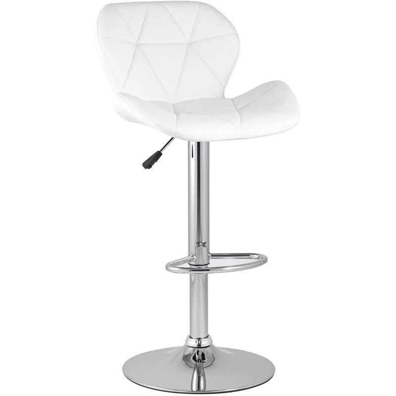 Барный Стул Jeroen Chair Белая Экокожа Белый Серебряный Барный Стул Jeroen Chair Белая Экокожа Белый Серебряный в Грозном | Loft Concept